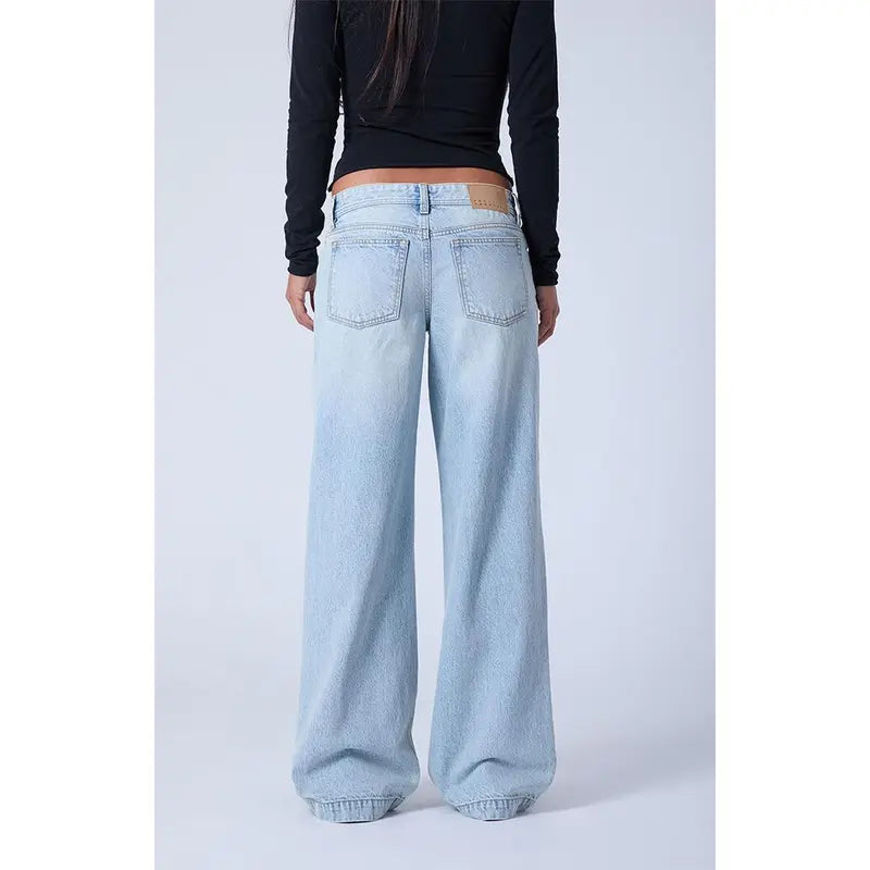 Pacsun Women'S Kaia Ultimate Low Rise Baggy Jeans Light Blue Wash