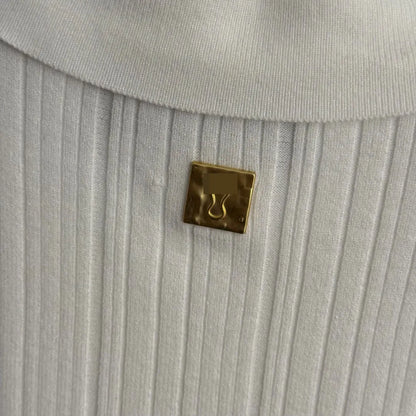2025 High-End Gold Button Trumpet Long-Sleeved Lapel Knitted Cardigan Top 20256555