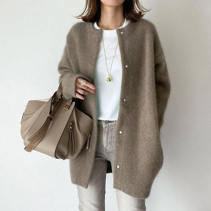 Ins Single Breasted Cardigans Fashion Solid Color Knitted Jacket Women'S Autumn Spring Clothing