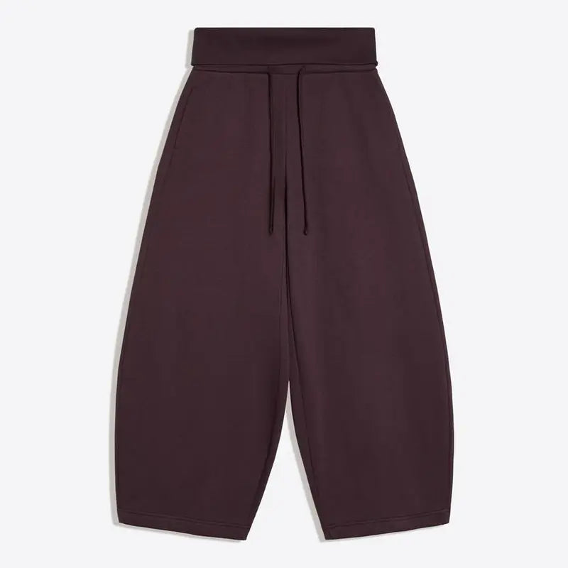 Yeezaa Fold over Sweatpants for Women 85% Cotton Fitness Clothing Wide Leg Trousers with Pockets High Waisted Drawstring Baggy Sweat Pant 2026 Fall Winter Fashion Clothing
